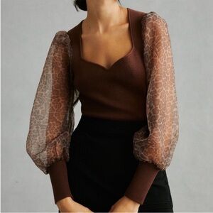 Anthropologie Dolan Puff Sleeve Top
